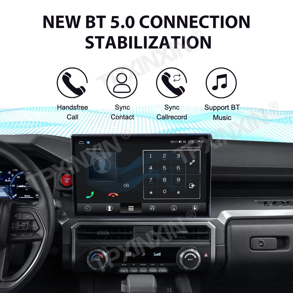 

Для TOYOTA TAC0MA 2024 Android автомобильный радиоприемник мультимедийный видеоплеер беспроводной Carplay авторадио стерео GPS навигация головное устройство
