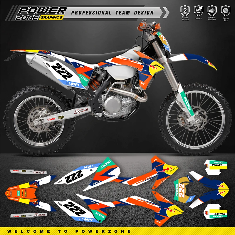 PowerZone For KTM EXC EXC-F 11-12 SXF 12-13EXC 150 200 250 300 350 450 500 Motorcycle Graphics DECALS Stickers Kits SIXDAYS