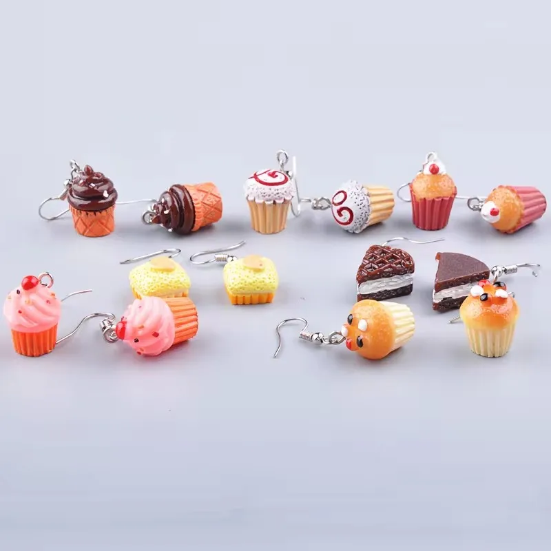 كعكة كريم حلوى موس من الراتنج ، أقراط أكواب ورقية ، حب إمبرطور ، حلوى شوكولاتة ، إكسسوارات مجوهرات ، توصيل ، موضة #3