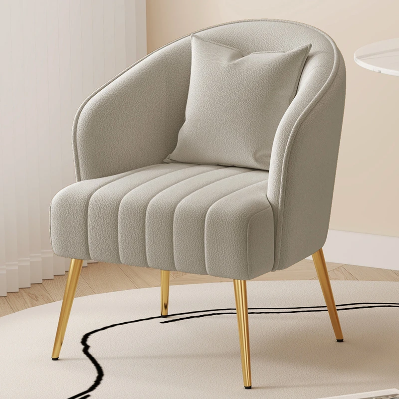 Nordic Lamb velvet Armchair INS Cream single sofa living room corner sofa reception Design Relax Backrest bedroom vanity chair