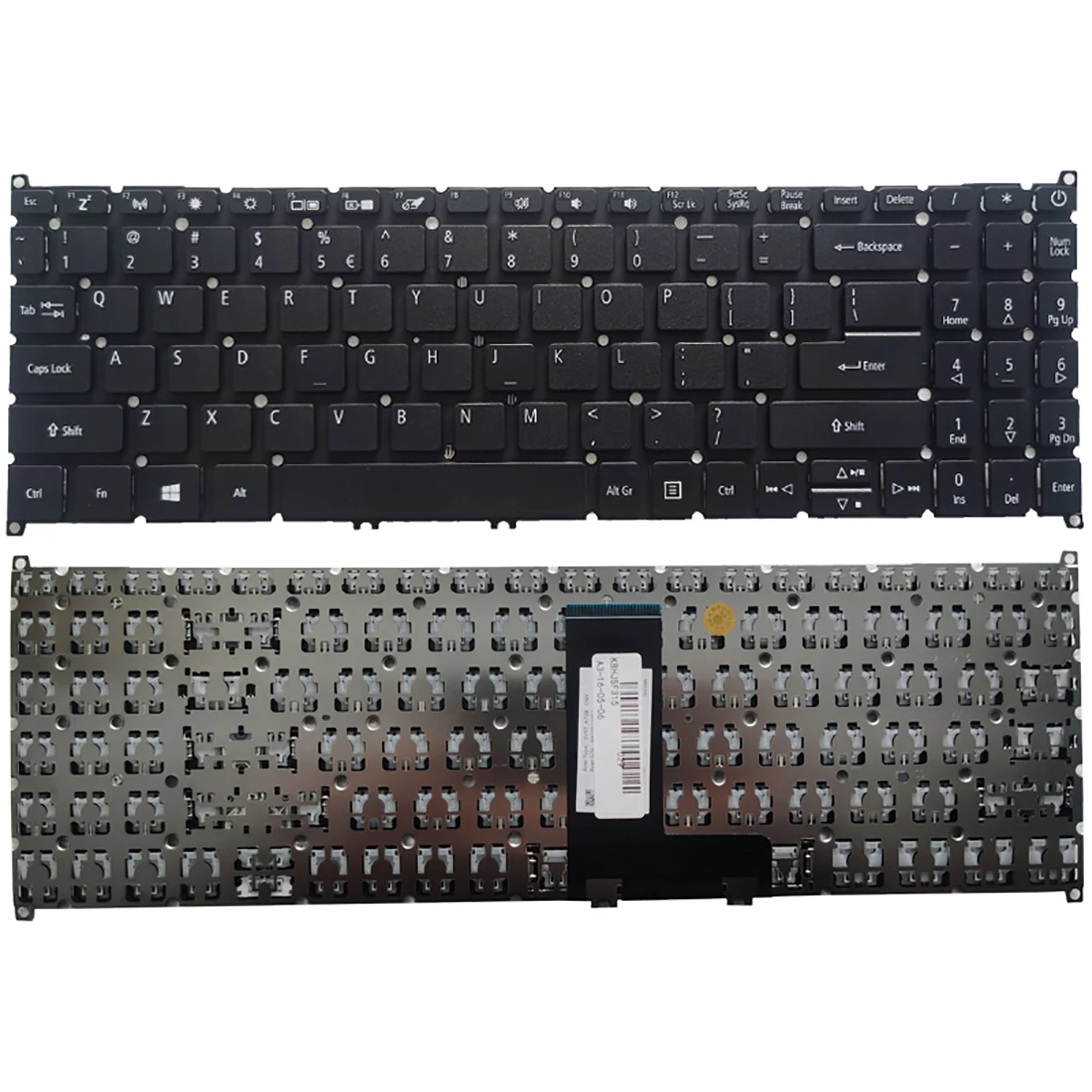 New US laptop keyboard for Acer Aspire A315-54 A315-54G A315-55 A315-55G A515-52 A515-53 A515-54 NO frame black