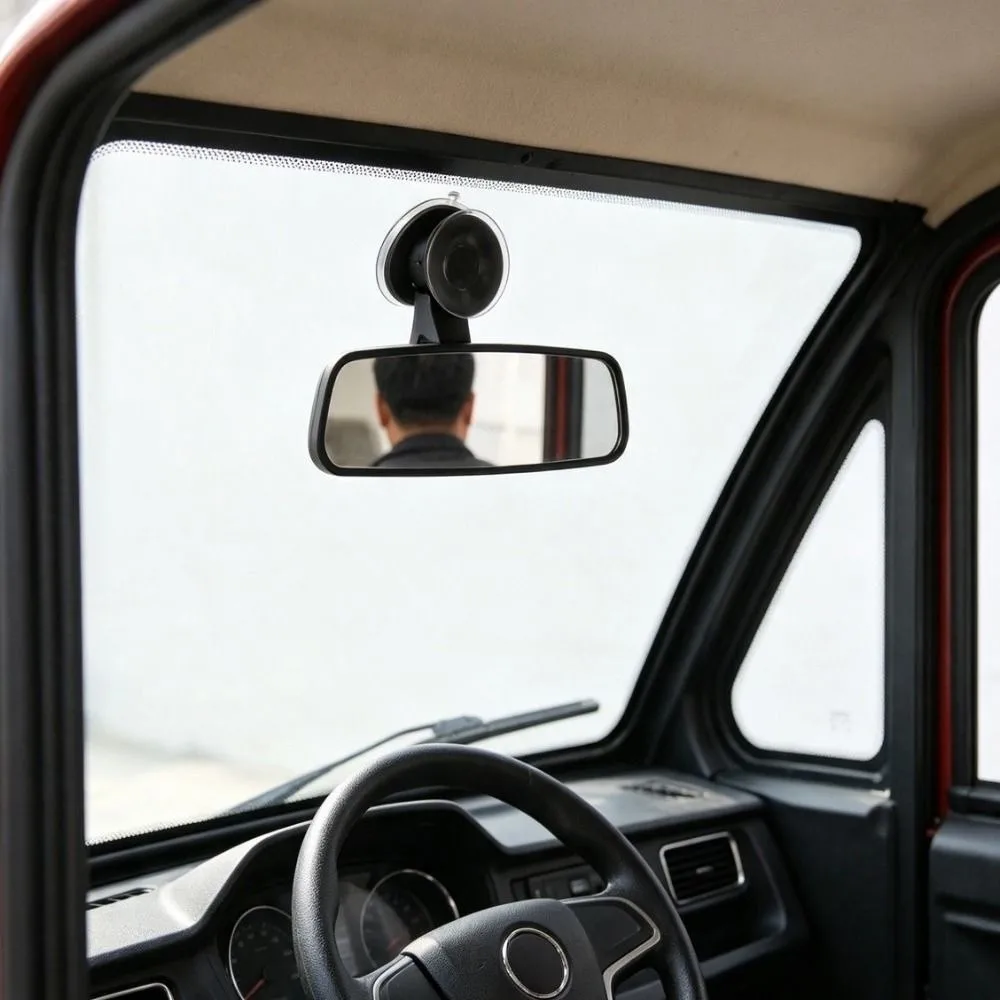 Adjustable Electric Tricycle Interior Rear View Mirror Non Perforated Suction Cup Wide-angle Rearview Mirror Universal