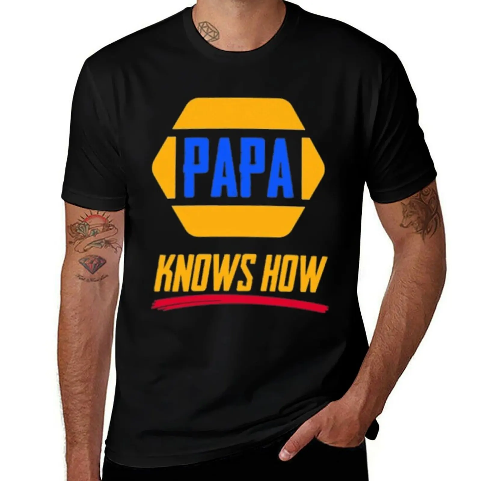 Papa sait que le t-shirt à manches courtes grande taille pour homme est un article indispensable.
