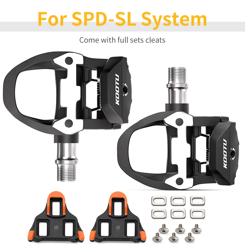 Road Bicycle Clip-On Pedals, Automatic Locking Pedals for SPD-SL Clip-On Automatic Pedals 1 Pair of Locking Pedals