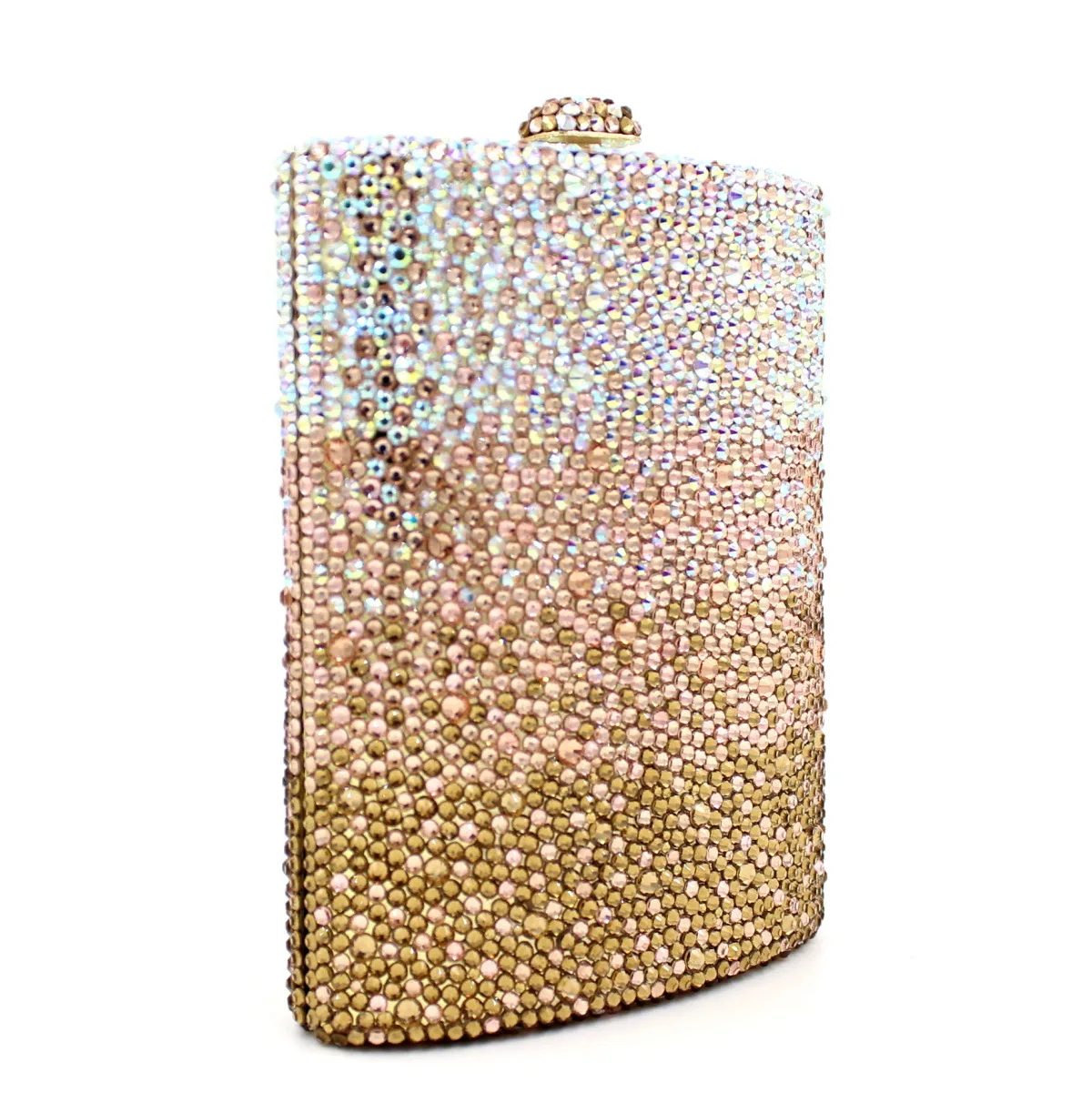New Design Gradient Color Handmade Full Diamond Clutch Bag Rhinestone Ladies Evening Bag for Wedding Party view 6