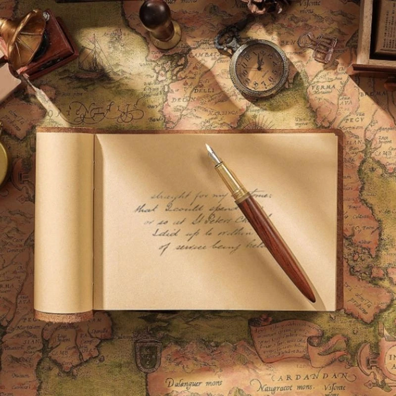 

Кожаный блокнот ручной работы в стиле ретро, ​​горизонтальный альбом для рисования для женщин и мужчин, художников