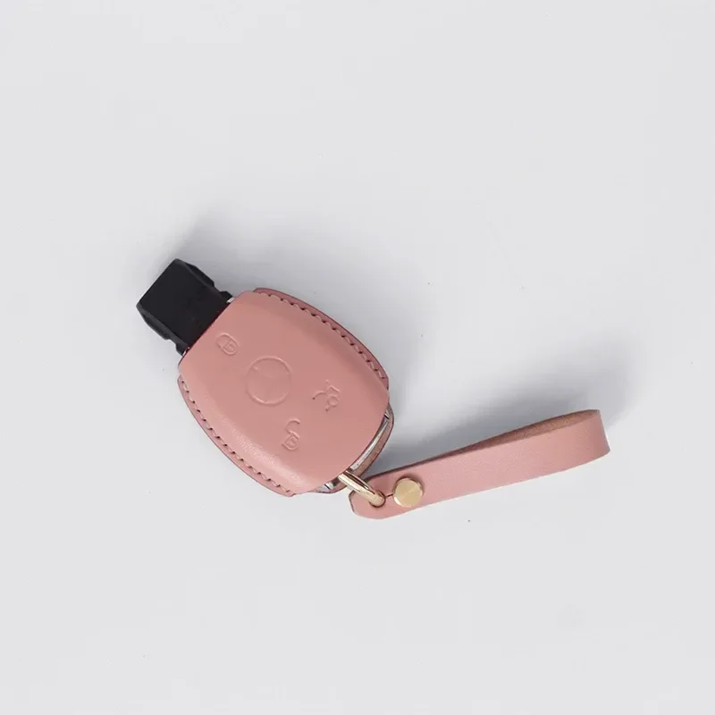 for Mercedes Benz Handmade Leather Car Key Cover Case Simple High End Plug in Style Protective Bag for Old Models