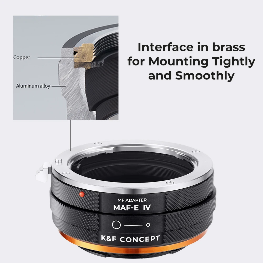 K&F Concept Adapter Ring for Sony Alpha A and Minolta AF Lens Mount to Sony E Camera Body MAF-E IV PRO