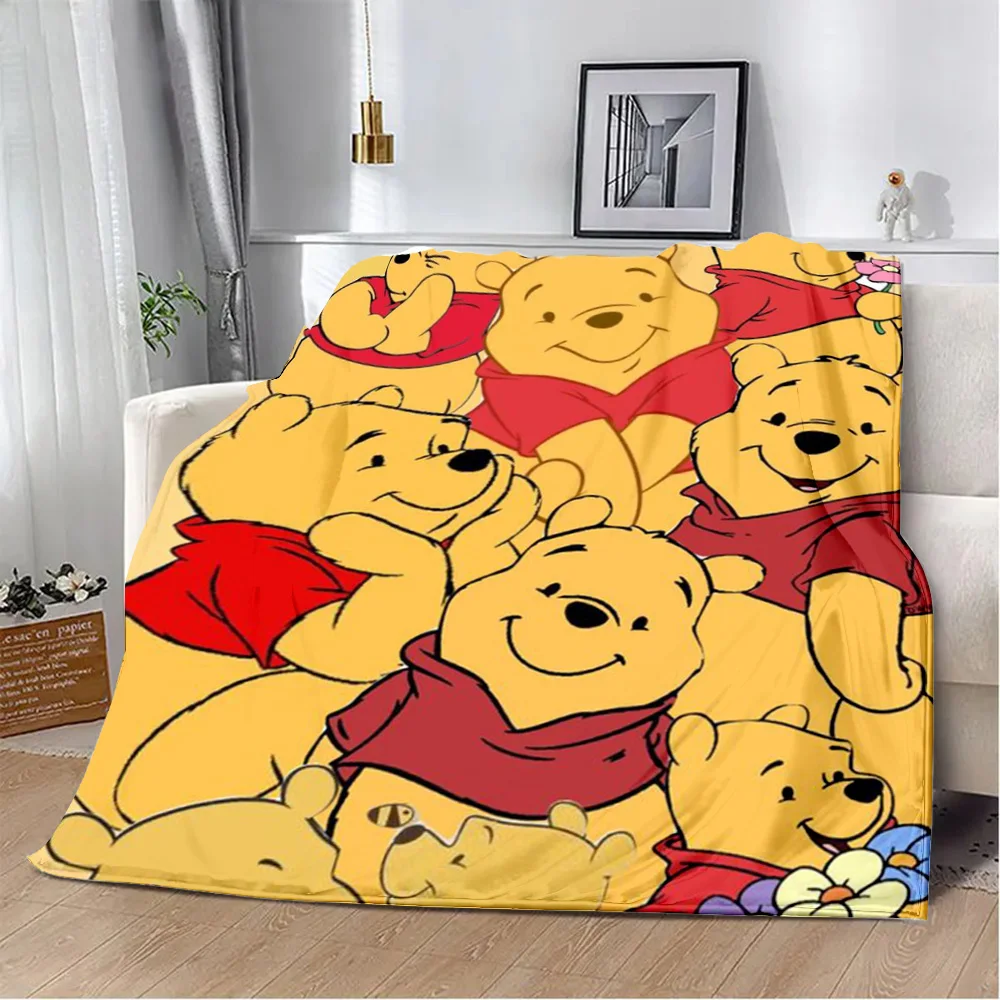 

Cute Cartoon Winnie the Pooh Printed Blanket Picnic Blankets Warm Blanket Soft and Comfortable Blanket Home Travel Birthday Gift