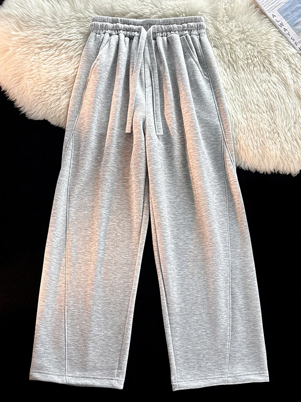 

American Sle Casual Dstring Wide Leg Pants Men's Loose Straight Cut Sweatpants Trendy Brand High End Versatile Loose Fit