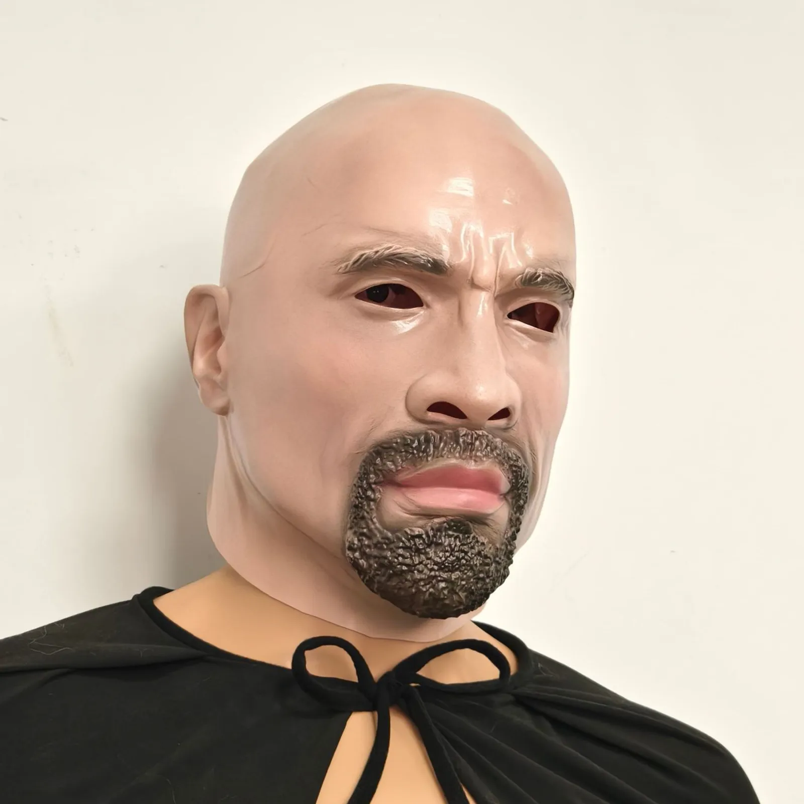 Realistische Glatzkopf-Latexmaske, bärtige Männergesichtsmaske, Erwachsenen-Halloween-Karneval-Kostüm-Cosplay-Party-Requisiten – Detail 4