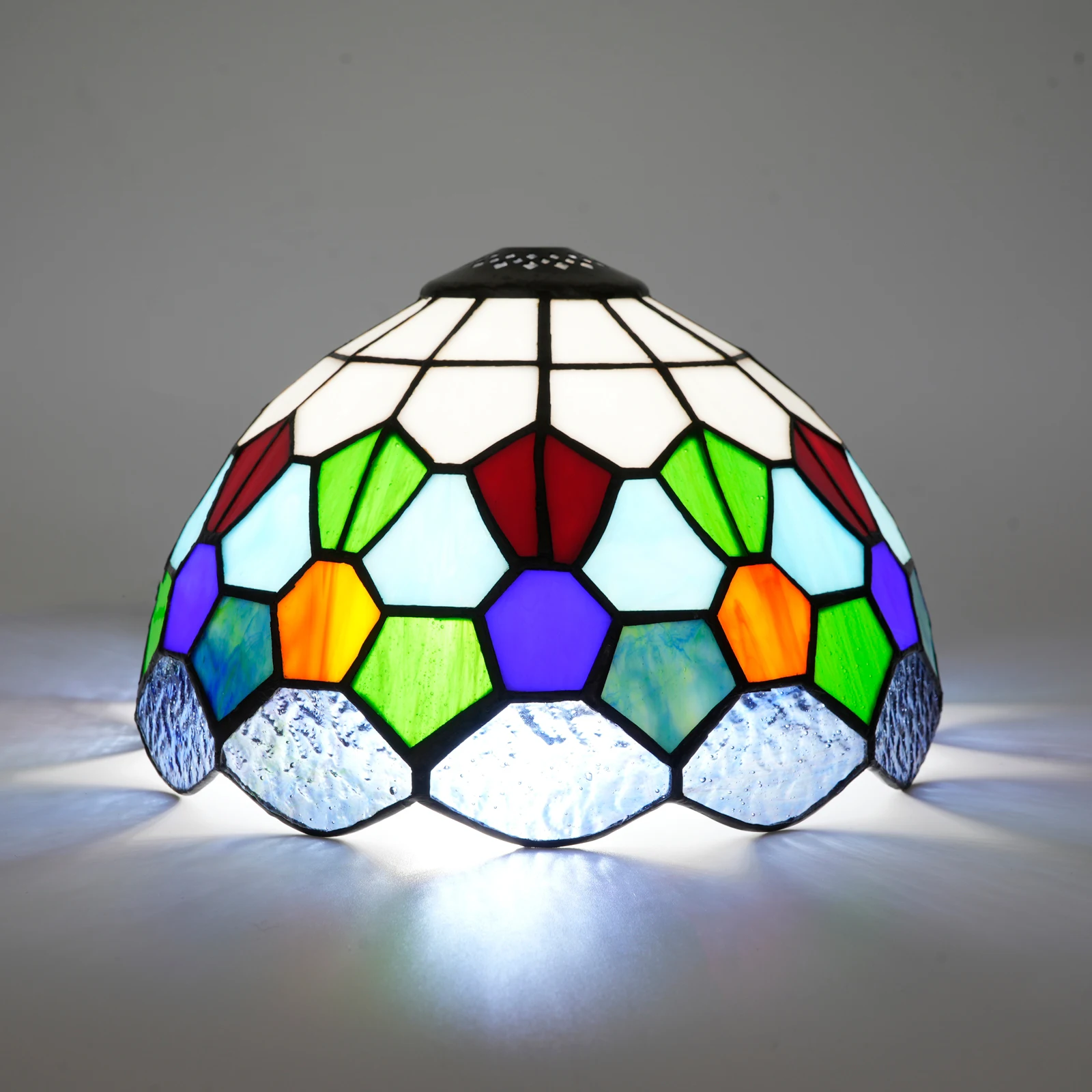 

Bohemian style Stained Glass Lamp Shade - Handcrafted Mosaic Pattern, 25cm Width , Perfect for Table/Floor Lamps
