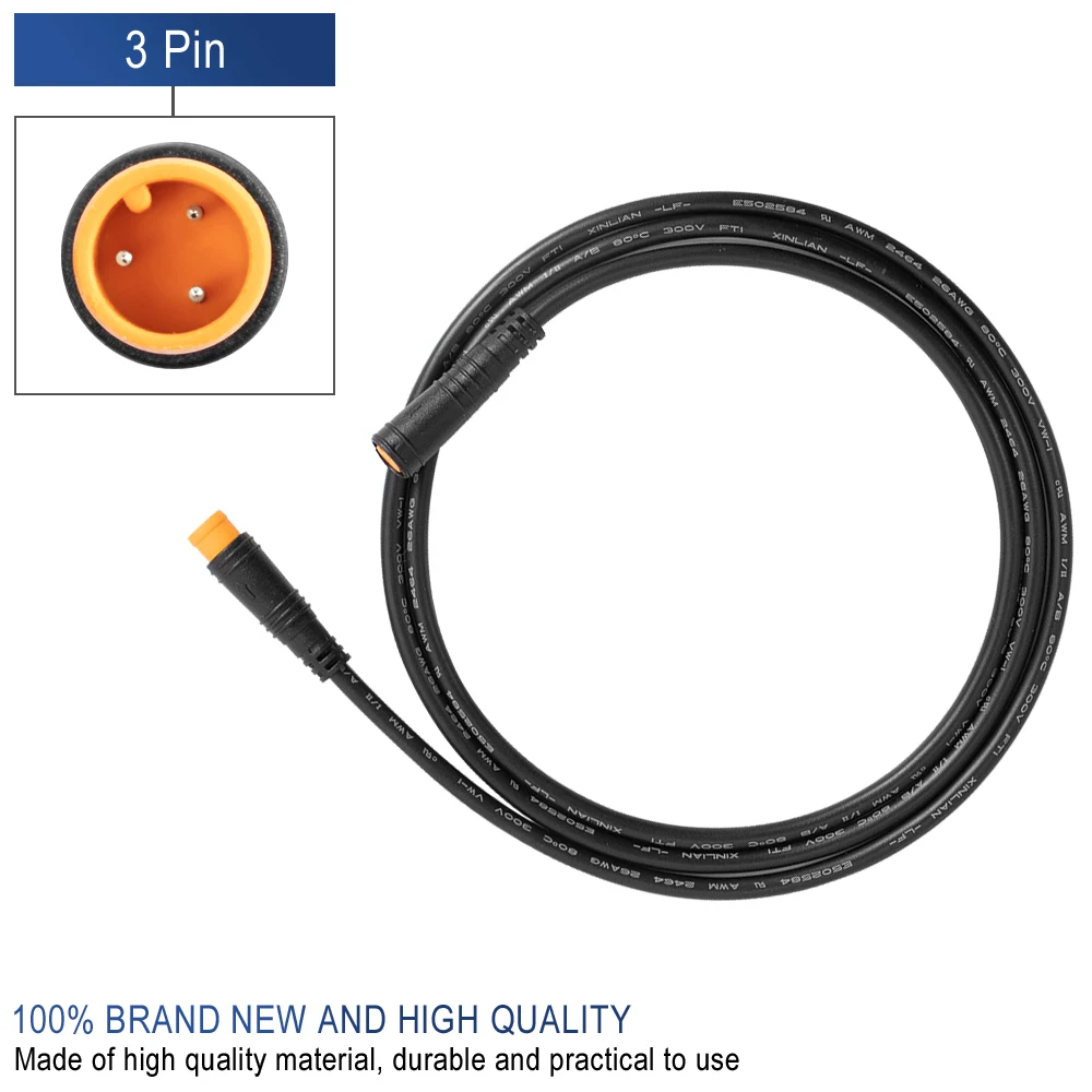 Cable de extensión con Sensor de 3 pines para bicicleta eléctrica, conector macho a hembra para palanca de freno de BAFANG, 100CM