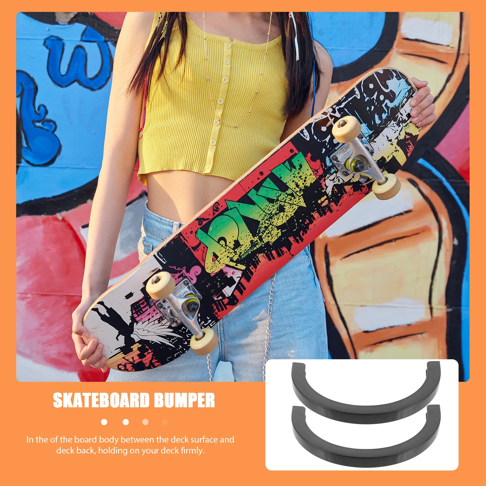 

5Pairs Skateboard Deck Strip U-Shaped Protector for Longboard Deck Bumper Guard Corrosion Heat Wear Resistant Skateboard