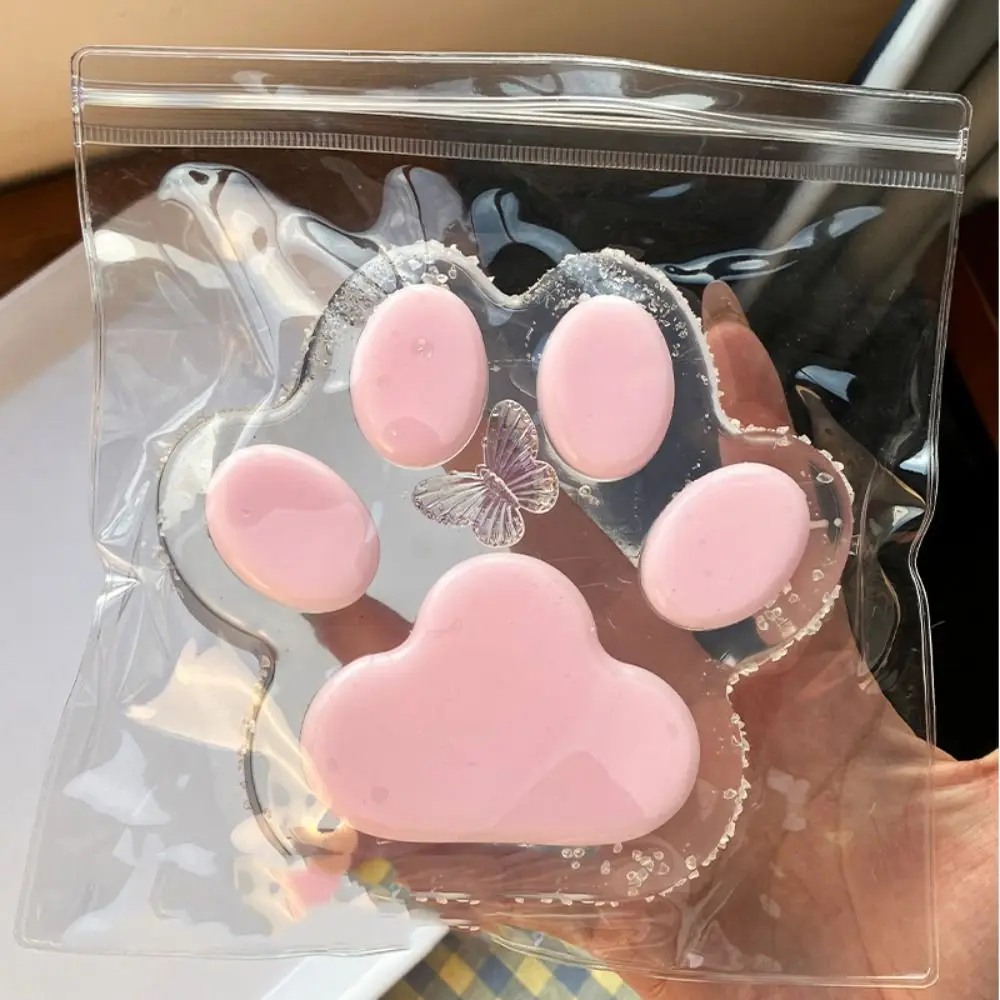 Novelty Super Large Cat Paw Squeeze Toy Kneading Silicone Cartoon Fidget Toy 3D Colorful Cat Paw Pinch Toy Kids Tricky Doll