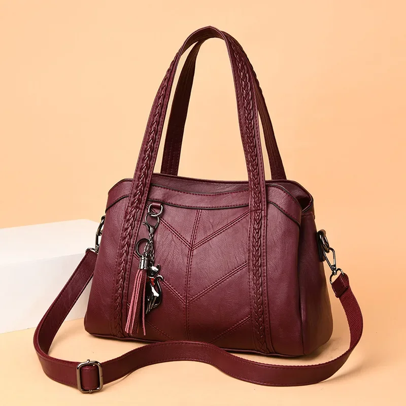 Sac A Main Soft Leather Luxury Handbags Women Bags Designer Ladies Handbag High Quality Tassel Crossbody Bags For Women Tote Bag