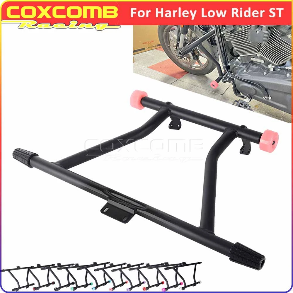 

For Harley Softail Low Rider ST 117 FXLRST 2022 2023 Motorcycle Front Engine Guard Crash Bar Highway Footrest 1-1/4"Bumper Steel