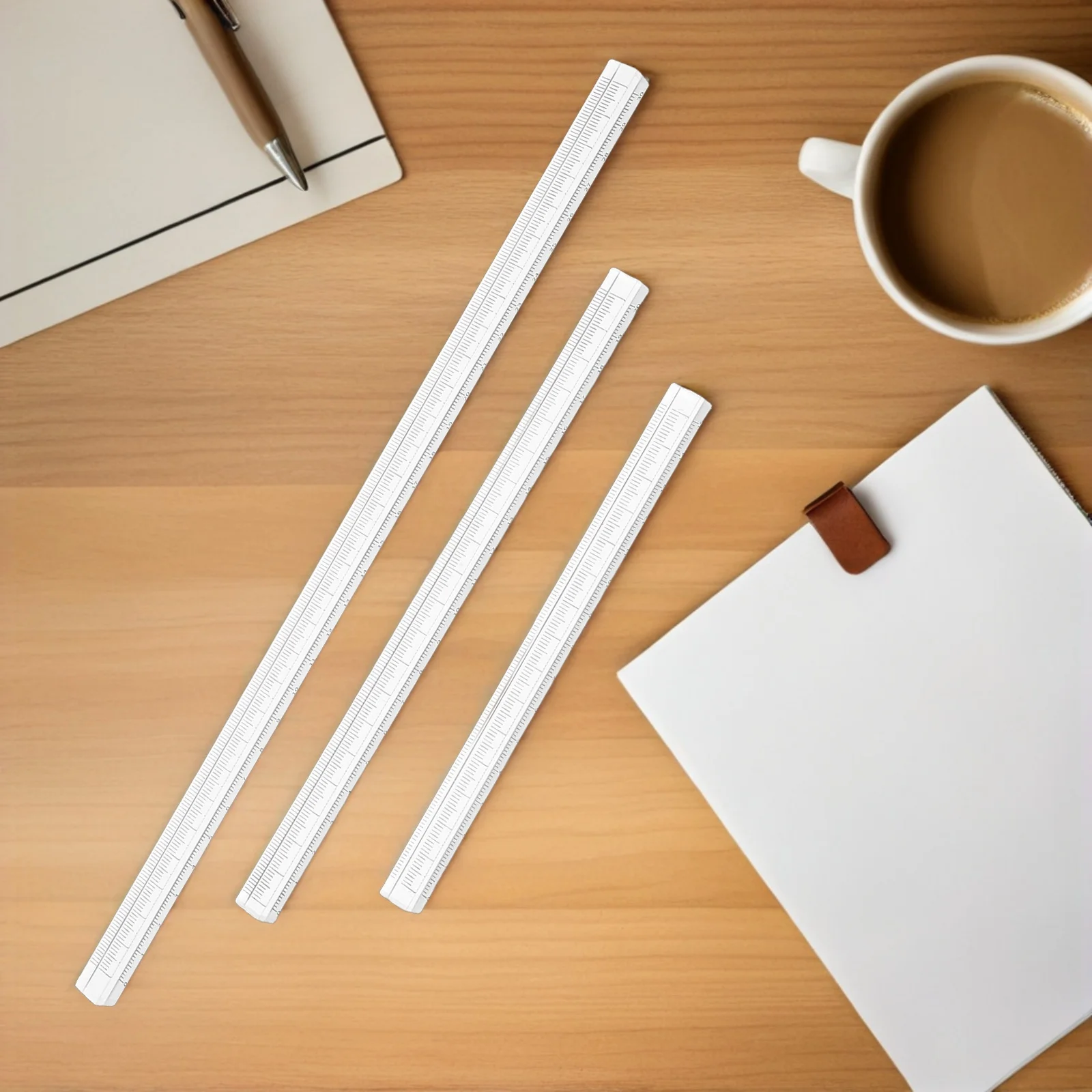 

3Pcs Transparent Ruler Set Multifunctional Measuring Tool Portable for Students Artists Designers Engineers