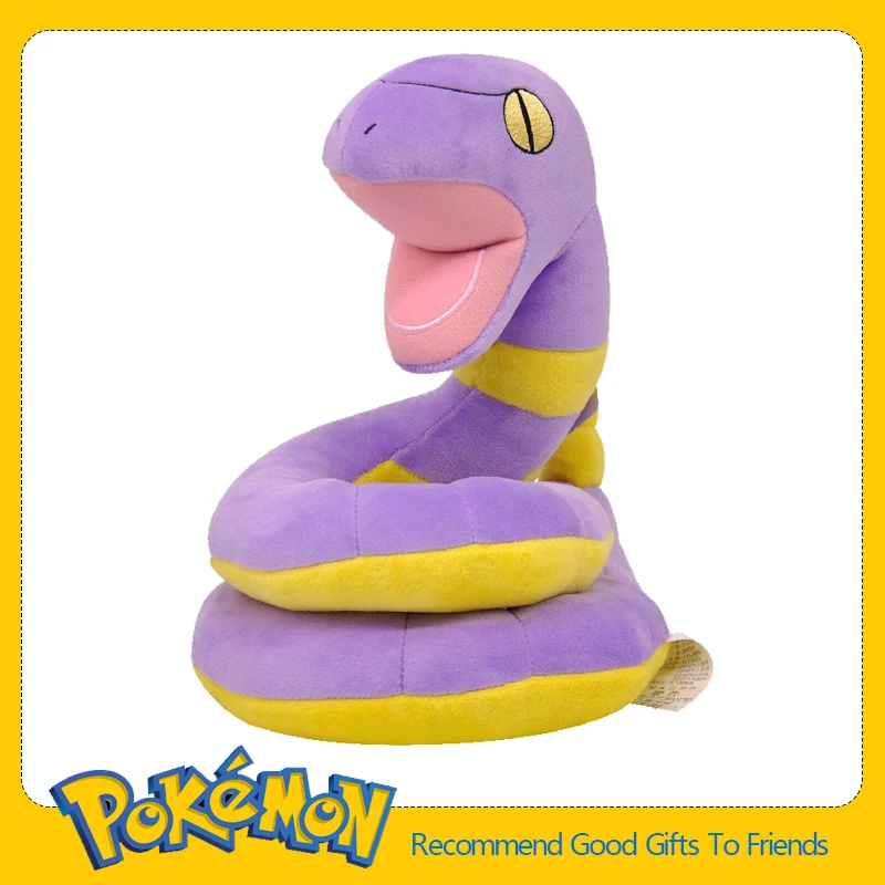 Genuine Pokemon Kawaii Ekans Stuffed Toys Cartoon&Cute Arbor Snake Plush Dolls Peluche Throw Pillow Birthday Gift For Kids Boys