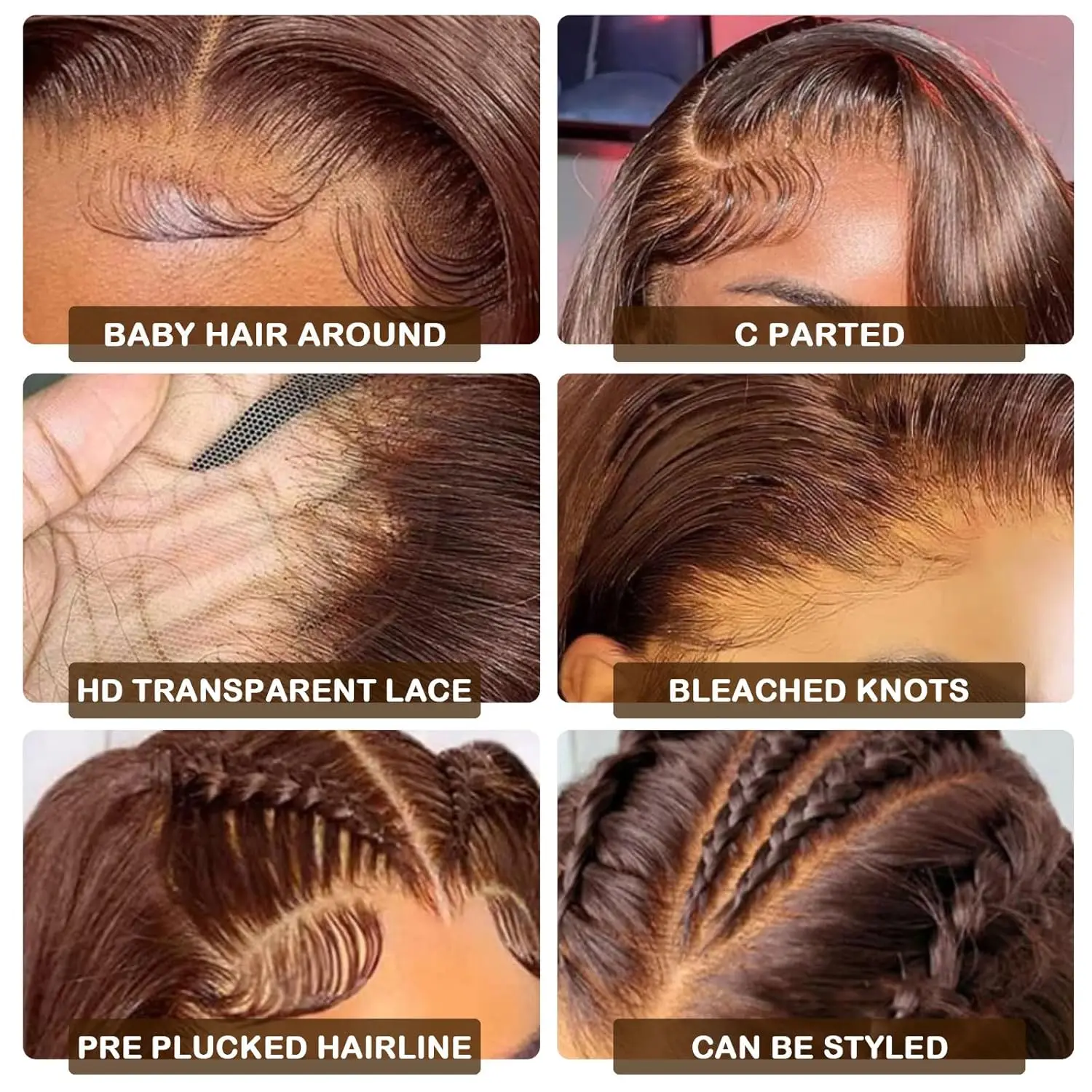 Pelucas de cabello humano con frente de encaje HD 13x6 ondulado marrón Chocolate de densidad 180% pelucas de cabello humano con frente de encaje de color brasileño para mujeres