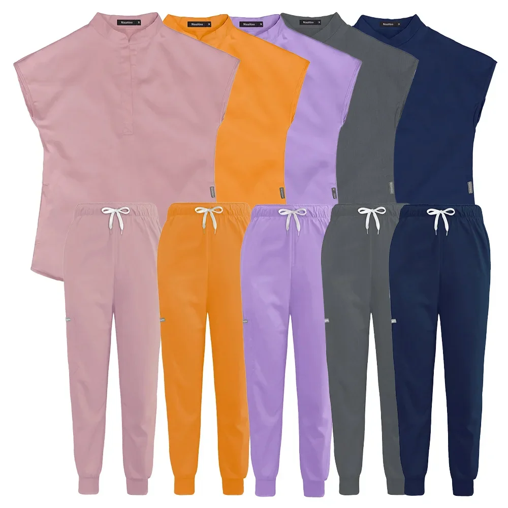 Fashion Women Medical Uniforms Doctors Scrubs Sets Hospital Nurses Accessories Dental Clinic Beauty Salon Workwear Clothes Sets