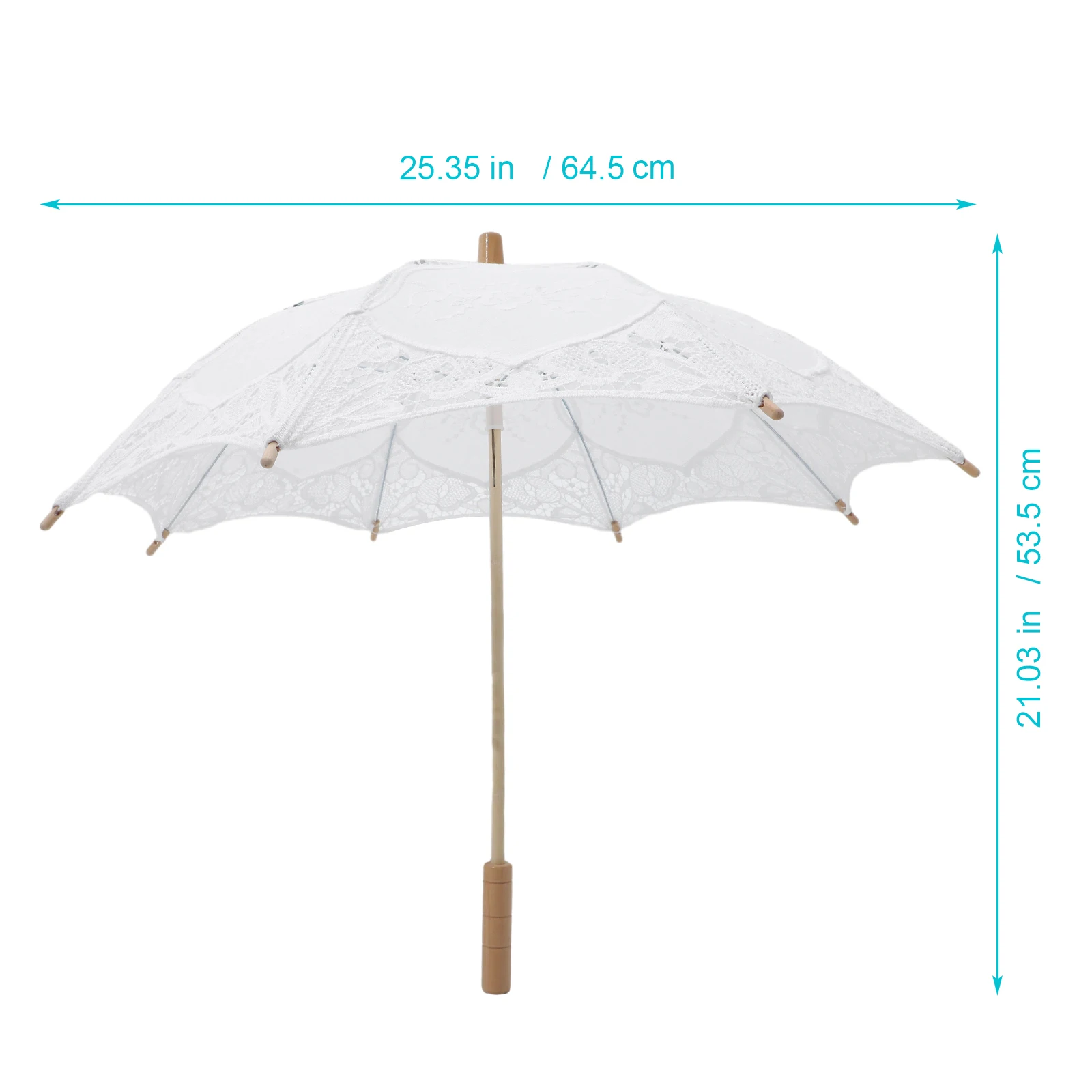 

Lace Umbrella Large Size White Cotton Photography Props Wedding Decorative Parasol for Girls Shaped Umbrella