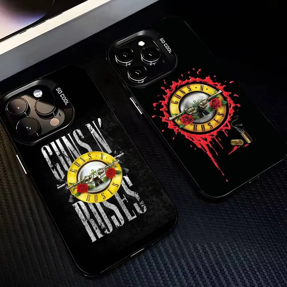 

G-Guns N R-Roses Good Time Phone Case For iPhone 17,16,15,14,13,12,11 Plus,Pro Max,XS,Colorful Silver Black Cover