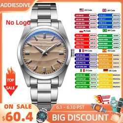 ADDIESDIVE Men's Watch Without Logo AD2030 36mm Dress Quartz Watch 100m Waterproof 3D Sand Dial Domed Glass Wristwatch for Men