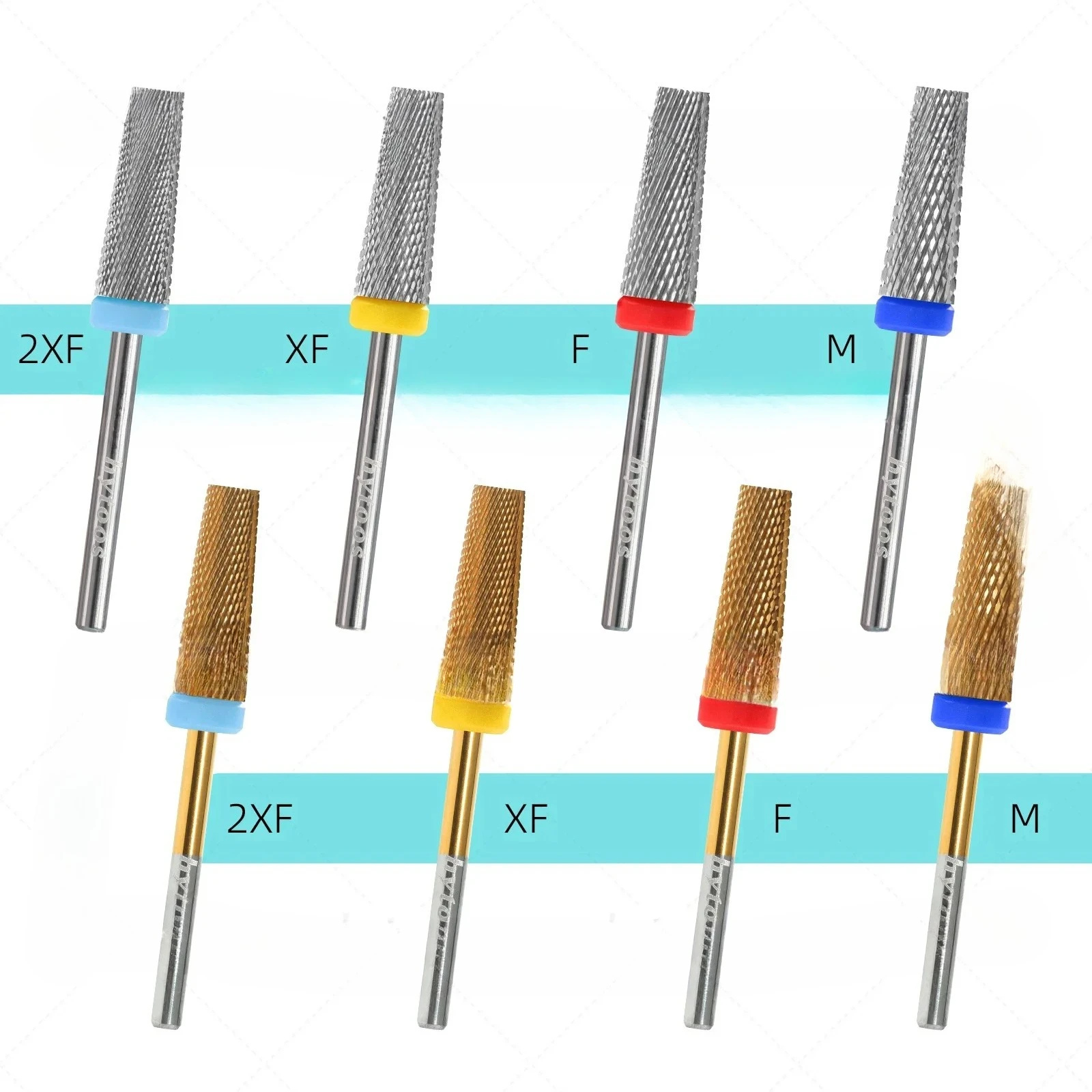 5 in 1 Nail Drill Bits 16mm Flat Top Tapered Carbide Nail Bit Remove Gel Tool Electric Drills File Manicure Accessories