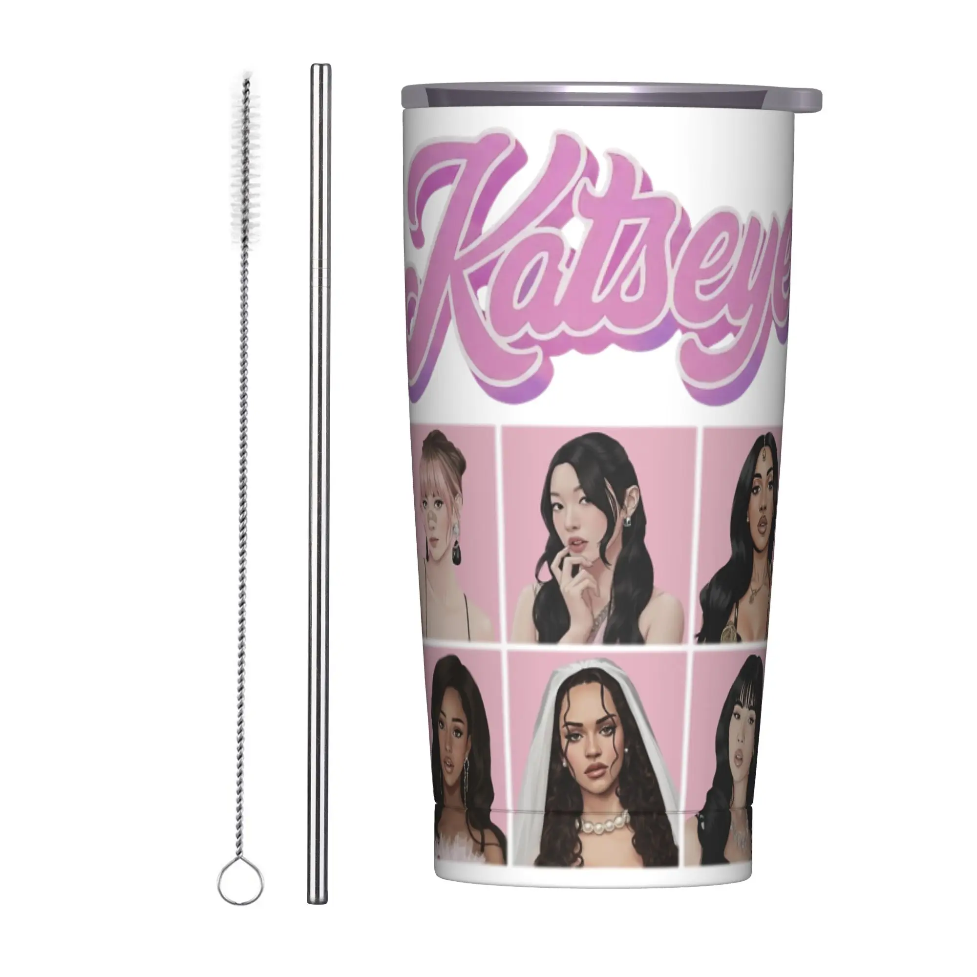 Stainless Steel Tumbler Katseye Kpop Girl Group Coffee Mug  Leakproof Cold and Hot Car Mugs Travel Water Bottle