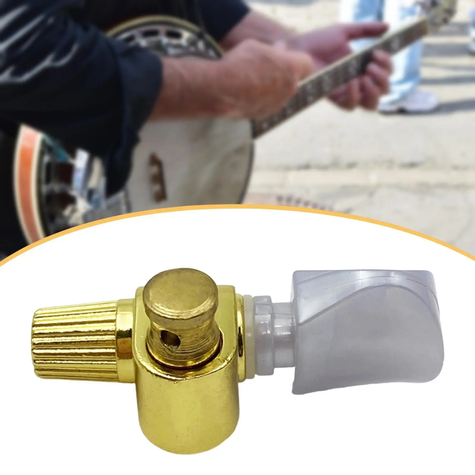 

Banjo Fifth String Geared Tuner Plastic Handle Gold Knob for Banjo Musical Instrument Easy Fit and Durable