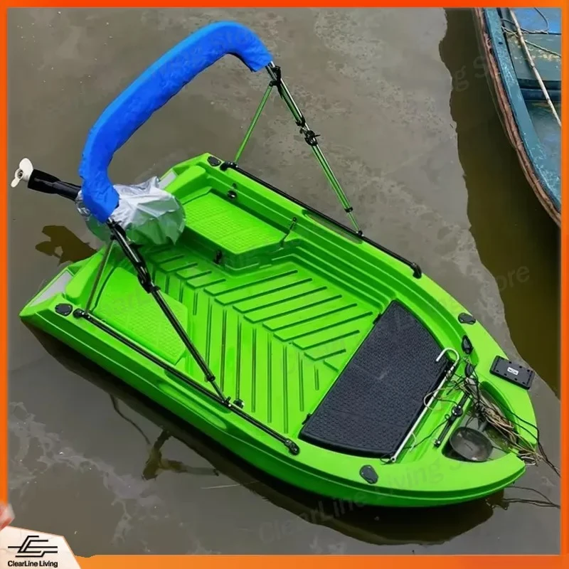 10ft Mini Jet Boat 2 Person Inflatable Kayak 300kg Load Plastic Power Boat Outdoor Adventure Fishing Raft Multipurpose