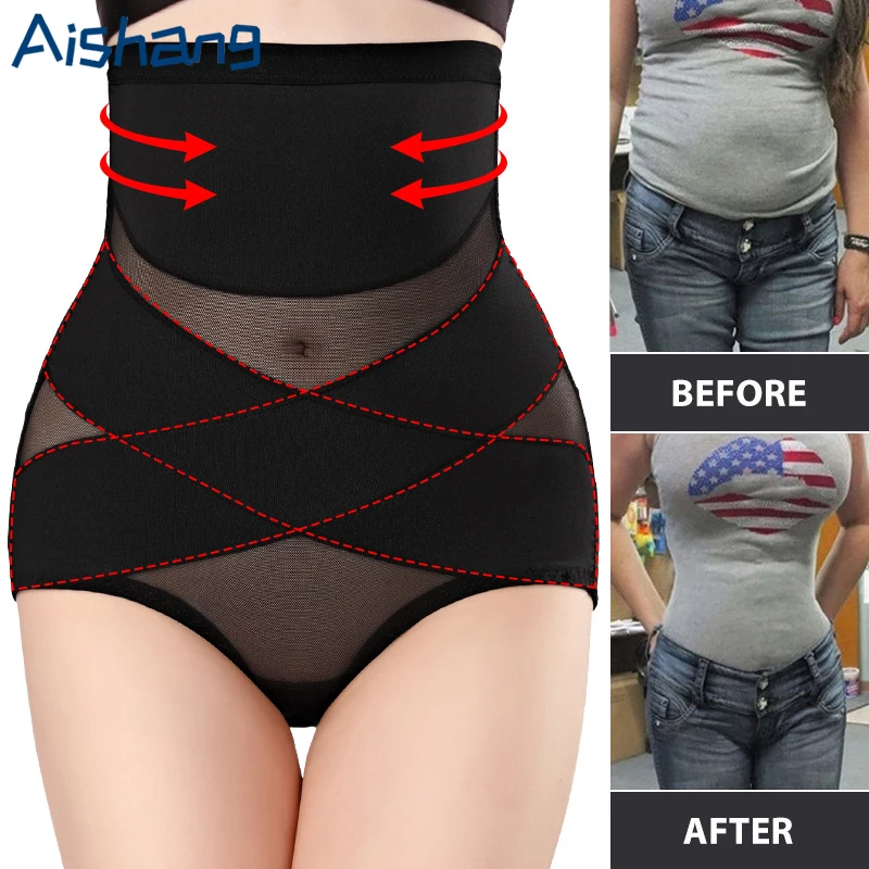 Women Cross Butt Lifter Body Shaper Briefs High Waist Trainer Panties Female Slimming Underwear Tummy Control Shapewear Panty