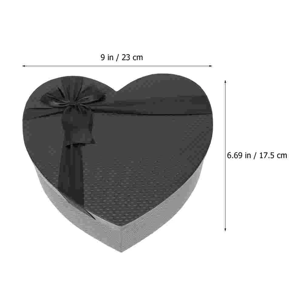 Heart Shape Present Box Black Decorative Gift Box Nesting Stacking Gift Packaging Box Cardboard Cookie Box Flower Box Gift