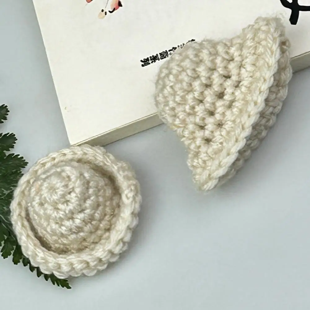 زينة قبعة عيد الميلاد الصغيرة محبوك عطلة قبعة الحلي يدويا قبعات محبوكة مصغرة لمشاريع DIY #6