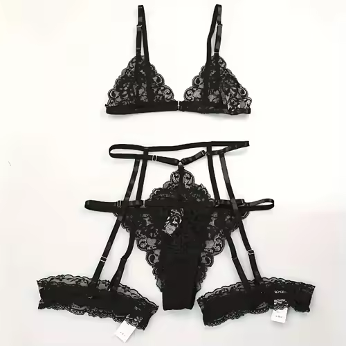 Toucheart 3 Piece Set Sleepwear Suit Sexy Lingerie Women Thin Transparent Lace Bra Set See Through Female Erotic Underwear New - Image 5