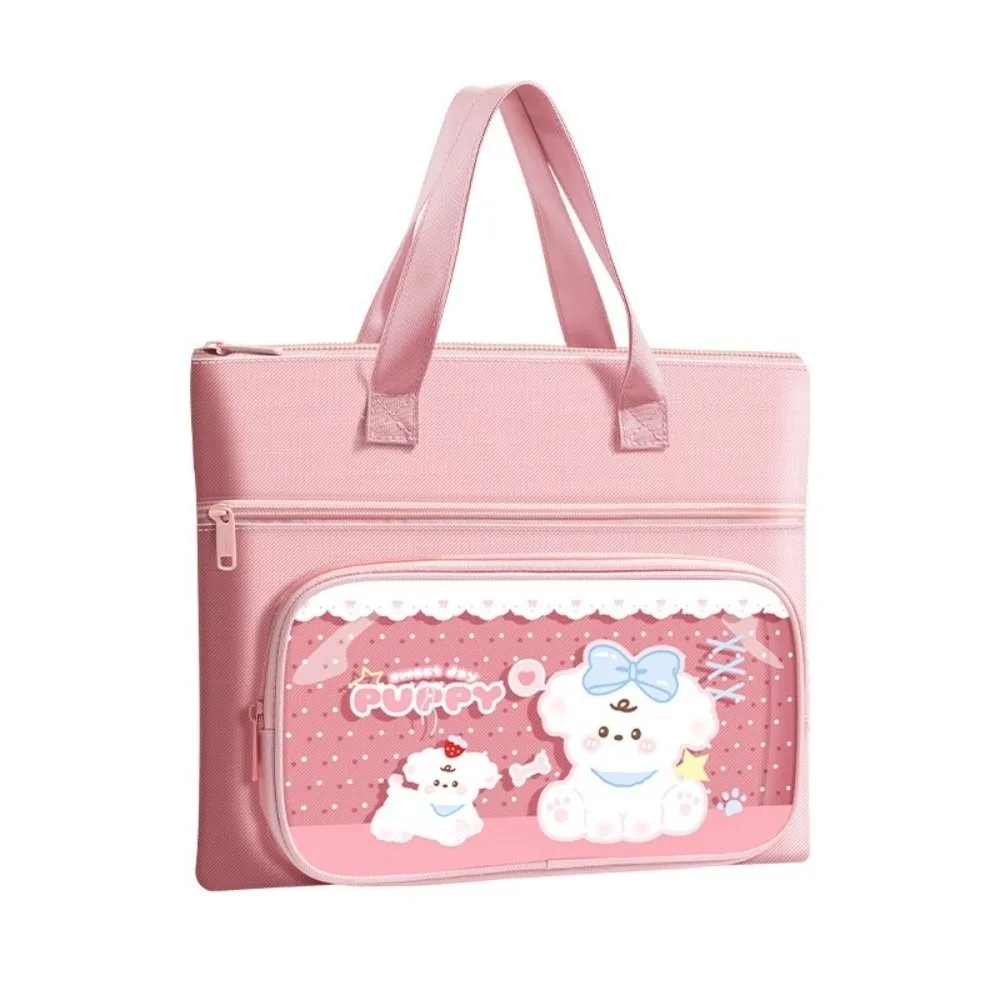 Durable Clear TPU Tote School Bag 3-Layer Large Capacity Waterproof Tutoring Bag Document Book Bag Students