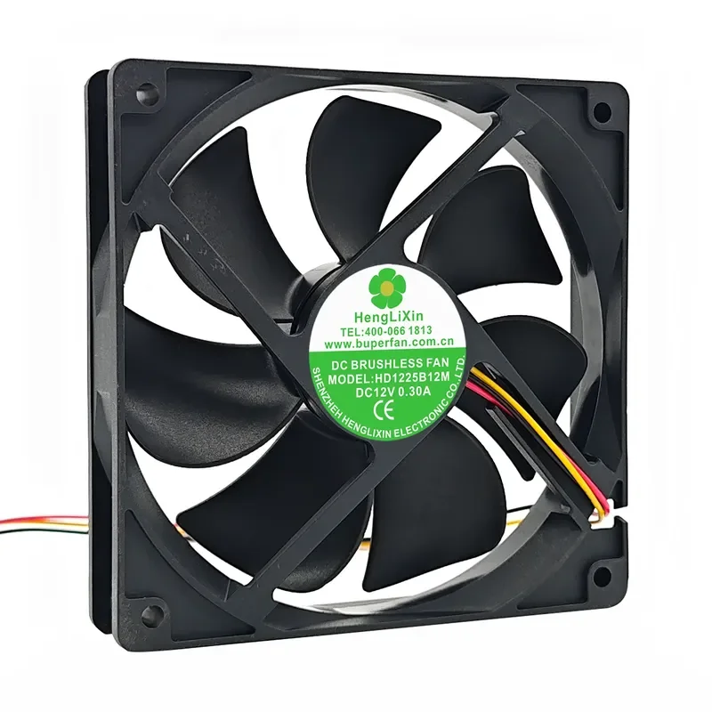 HD1225B12M/S12M 12V 0.3A 12cm Refrigerator Fan for Frozen Storage Square Cooling Fan for Henglixin