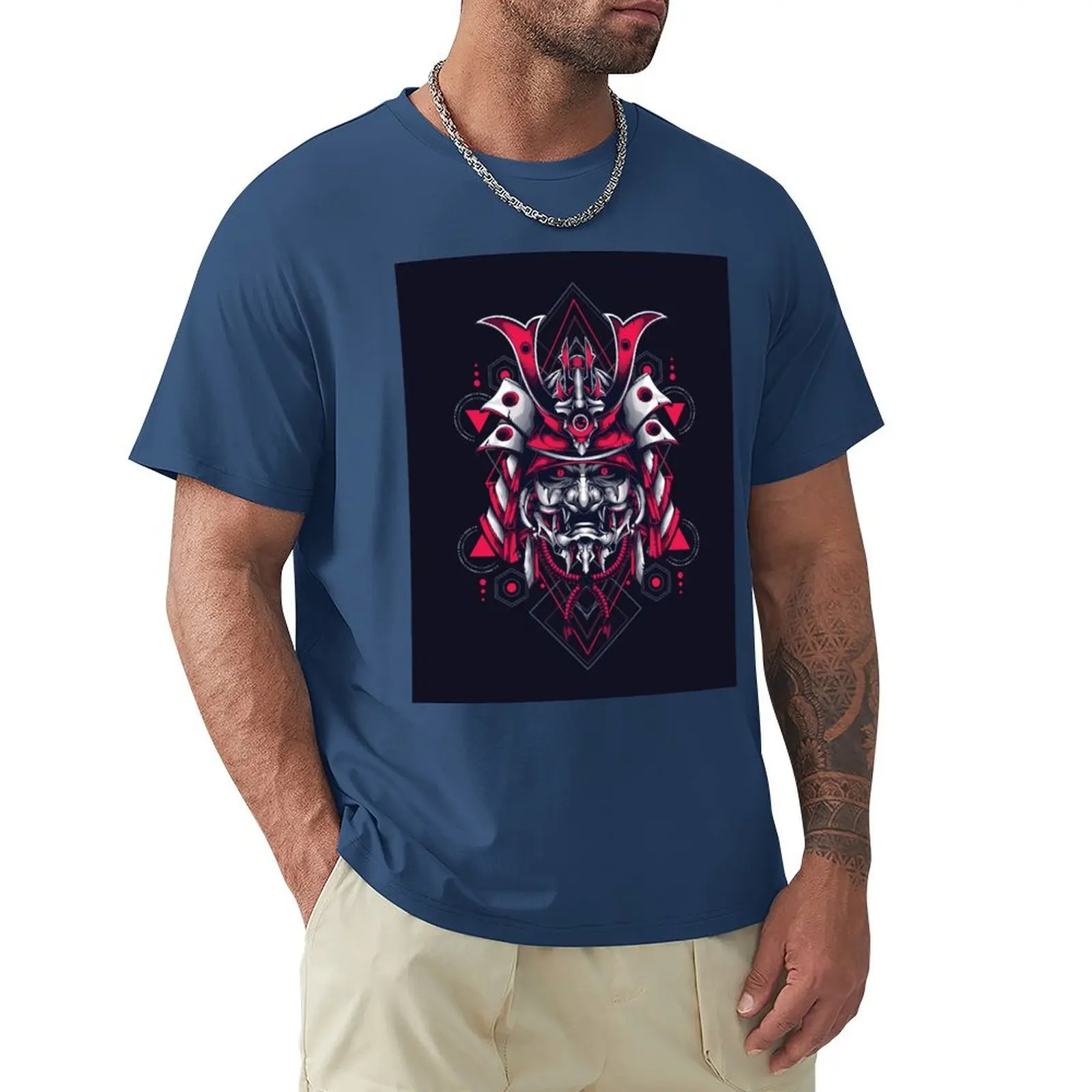 

Samurai mask helmet sacred geometry T-Shirt vintage cute clothes customizeds mens graphic t-shirts big and tall