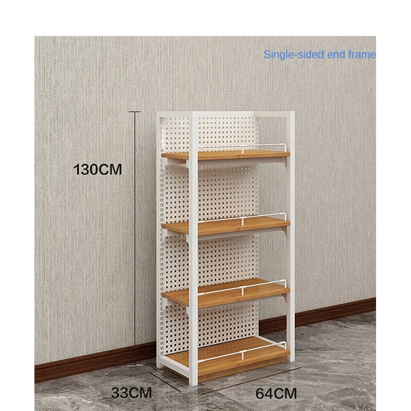 custom.Angle Steel Four-pillar Double-sided Light Duty Multi-functional Supermarket Shelf Snack Convenience Store Storage Rack