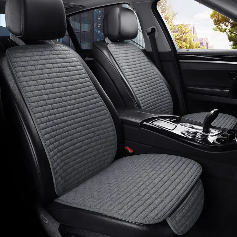 Car Seat Cover Front/Rear Flax Seat Protect Cushion Automobile Seat Covers Mat Protect Pad Car Covers Automotive Interior