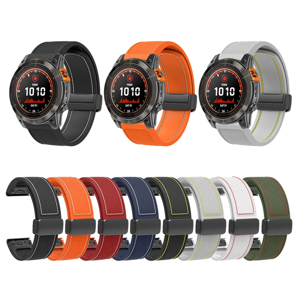 22 مللي متر حزام سيليكون للغارمين Forerunner 935 945 955 965 الفرقة الرياضية المغناطيسي للطي مشبك حزام الساعات