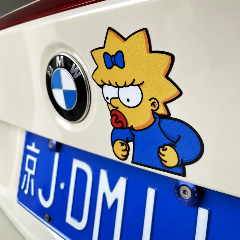 The Simpsons Car Stickers Party Window Stickers Funny Cartoon Reflective Stickers Car Motorcycle Decorative Waterproof Stickerss