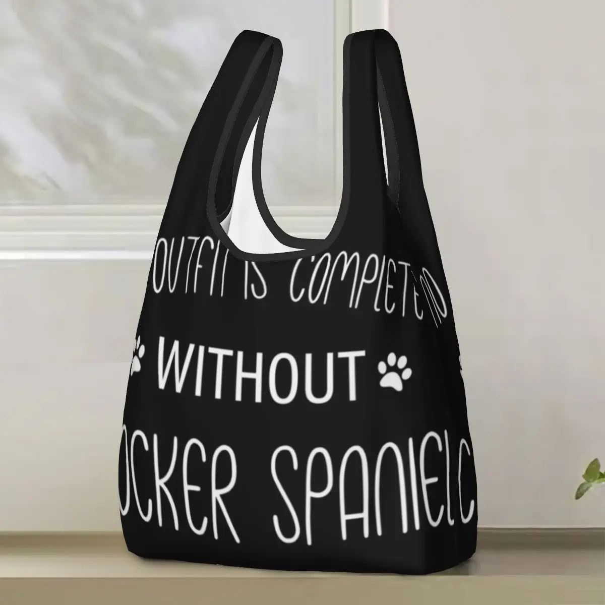 Cocker Spaniel, regalo, borsa per la spesa per camicie Borse tote portatili Borsa shopper a tracolla pieghevole Borsa per generi alimentari