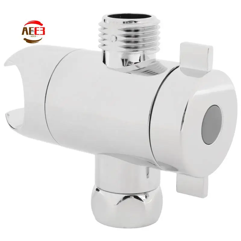 

AEE3-3 Way Shower Diverter With Hand Shower Cradle Faucet Overhead Spray Shower Arm Tee Splitter Boom Adapter