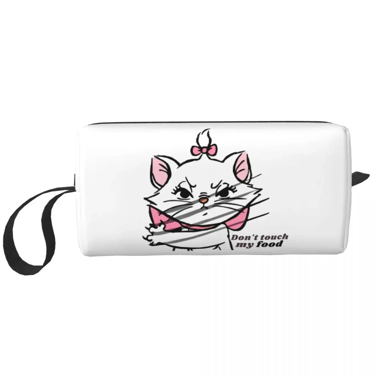 Marie Aristocats Cute Cat Makeup Bags Don't Touch My Food Women Cosmetic Bag Trend Outdoor Makeup Organizer Case