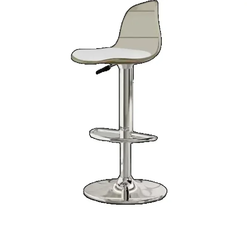 

Acrylic Swivel Bar Chairs Pink Transparent Barber Metal White Bar Chairs Kitchen Tall Adjustable Chaise Design Furniture