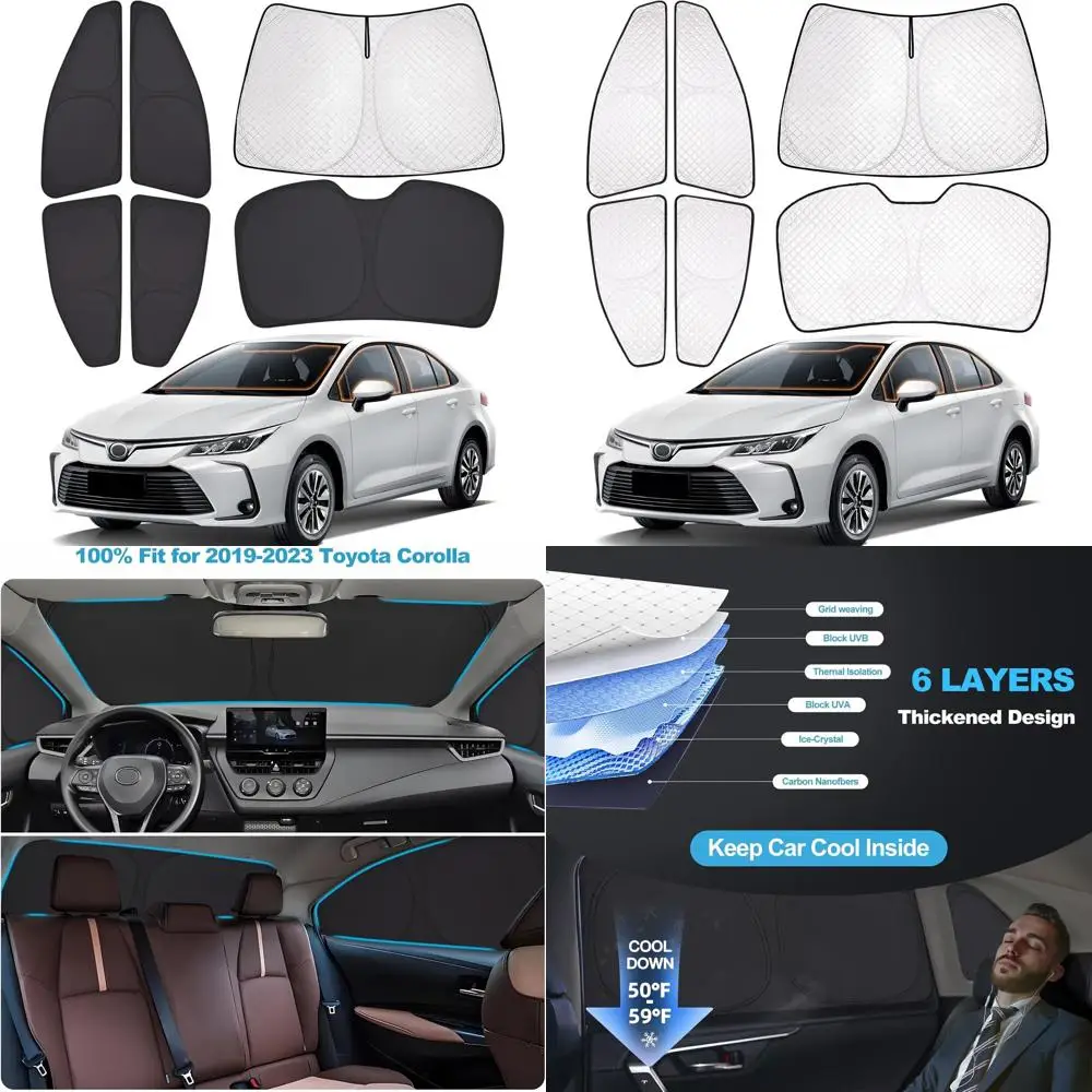 

Thickened 6-Layer Car Window Covers for Full Privacy and 100% Blackout - Ideal for Camping and Napping (6 Pieces)