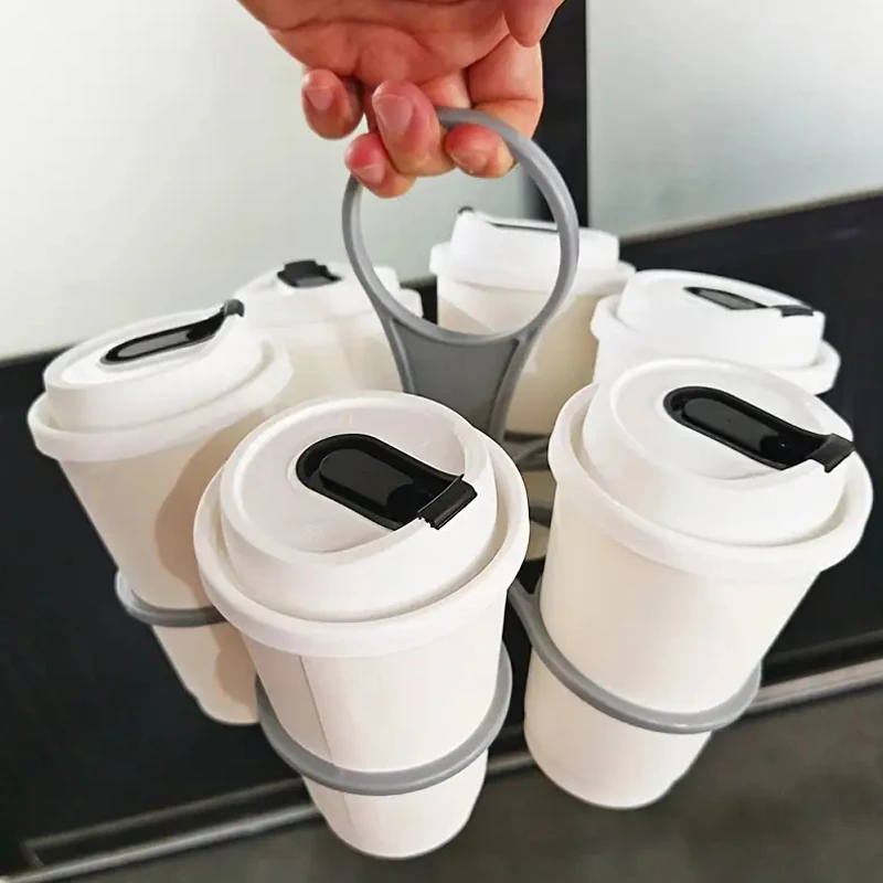 Foldable Drink Holder With Handle Cup Carrier For Drinks Coffee Carrier Reusable Drink Carrier Foldable Coffee Carrier Drink