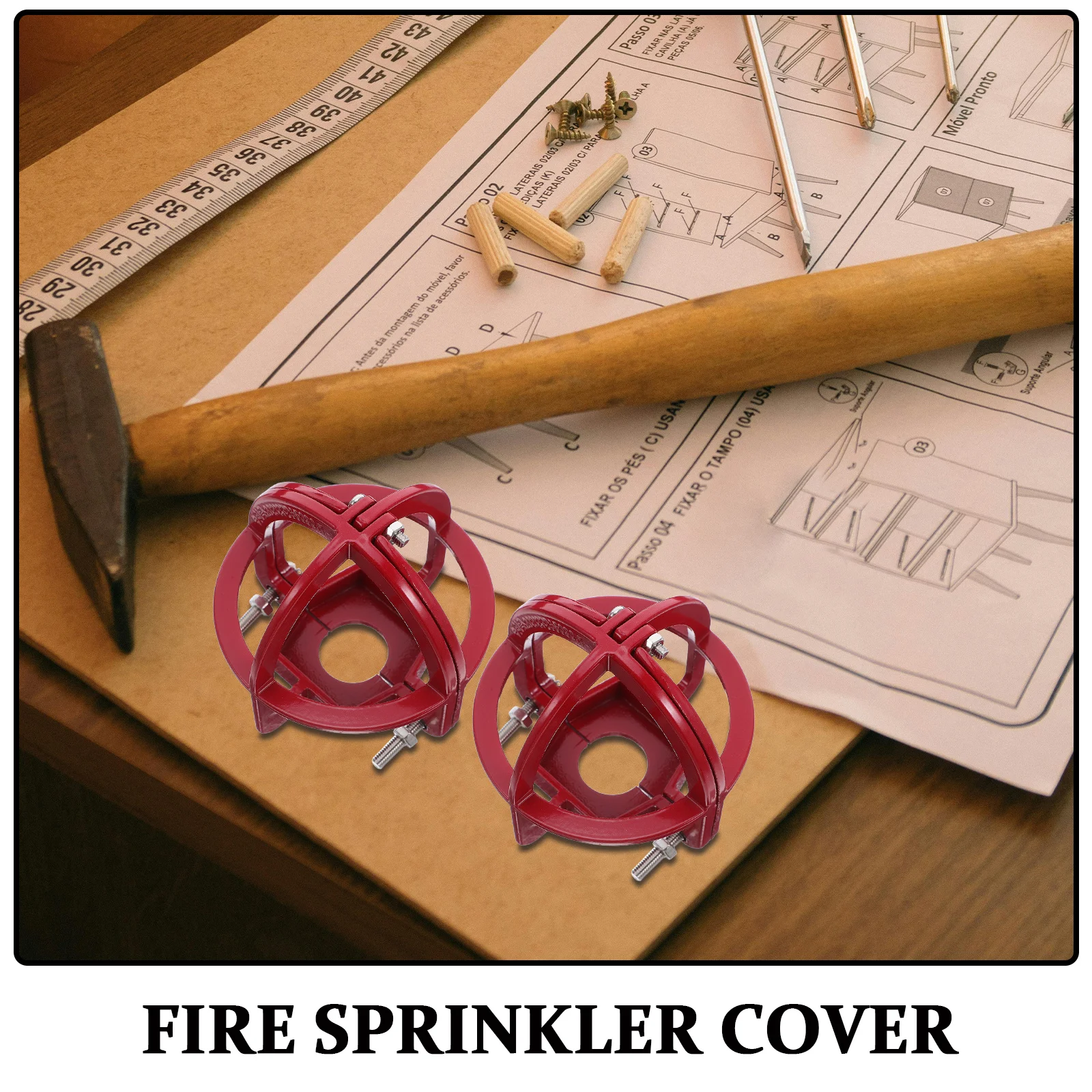 4pcs Fire Head Cover Decorative Protective Guard For Ceiling Residential Commercial Industrial Use Sprinkler Head Protector Fire